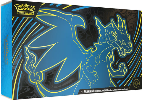 Frontansicht einer Mega Charizard X ex Ultra Premium Collection des Pokémon TCG