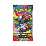 Frontansicht eines Boosterpacks der Pokémon TCG Erweiterung Mega Evolution