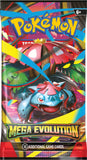 Frontansicht eines Boosterpacks der Pokémon TCG Erweiterung Mega Evolution