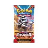 Frontansicht eines Booster der Pokémon TCG Erweiterung Obsidian Flames