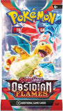 Frontansicht eines Booster der Pokémon TCG Erweiterung Obsidian Flames