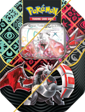 Topansicht der Tins der Pokémon TCG Erweiterung Paldean Fates