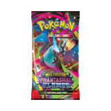 Frontansicht eines Boosterpacks der Pokémon TCG Erweiterung Phantasmal Flames