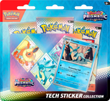 Frontansicht einer Tech Sticker Collection der Pokémon TCG Erweiterung Prismatic Evolutions