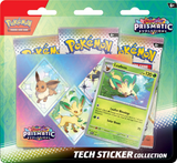 Frontansicht einer Tech Sticker Collection der Pokémon TCG Erweiterung Prismatic Evolutions