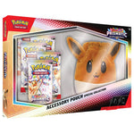 Frontansicht einer Prismatic Evolutions Accessory Pounch Collection des Pokémon TCG
