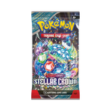 Frontansicht eines Boosterpacks der Pokémon TCG Erweiterung Stellar Crown
