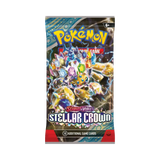 Frontansicht eines Boosterpacks der Pokémon TCG Erweiterung Stellar Crown