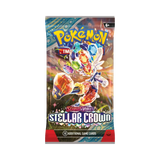 Frontansicht eines Boosterpacks der Pokémon TCG Erweiterung Stellar Crown