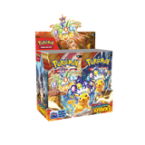 Frontansicht eines Booster Display der Pokémon TCG Erweiterung Surging Sparks