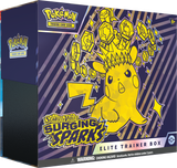 Frontansicht einer ETB der Pokémon TCG Erweiterung Surging Sparks
