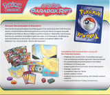 Rückansicht einer Elite Trainer Box der Pokémon TCG Erweiterung Paradox Rift

