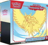 Frontansicht einer Elite Trainer Box der Pokémon TCG Erweiterung Paradox Rift

