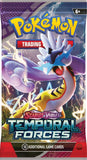 Frontansicht eines Booster Packs der Pokémon TCG Erweiterung Temporal Forces